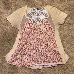 DONATED Free People crochet back floral top